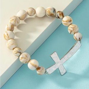 NWT Cross and Bead Bracelet